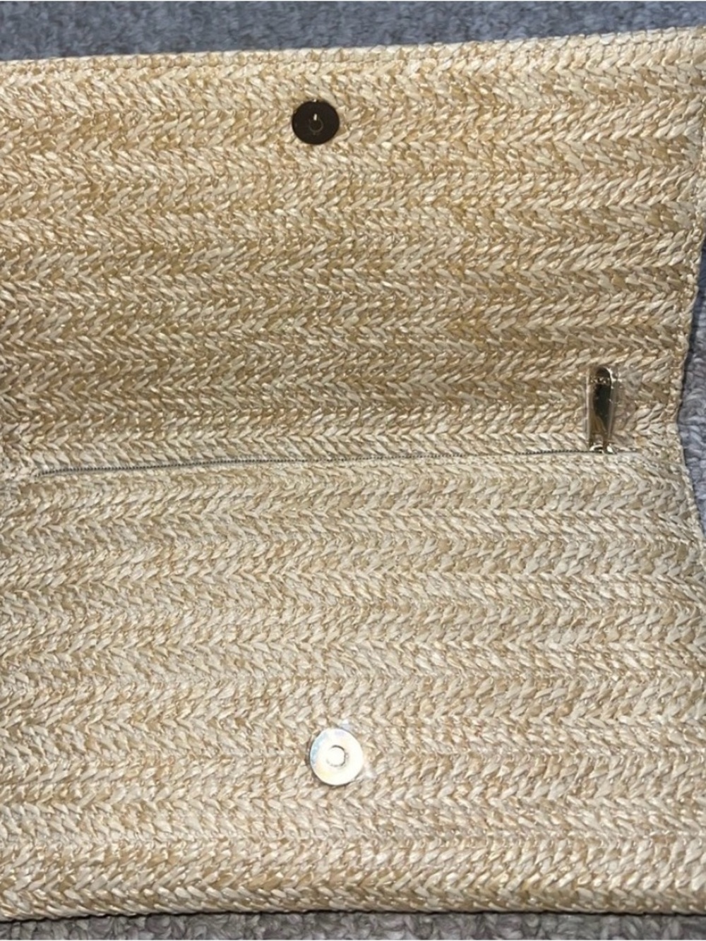 Dior Beige Straw Tote with Gold Chain Accent - Picture 11 of 13